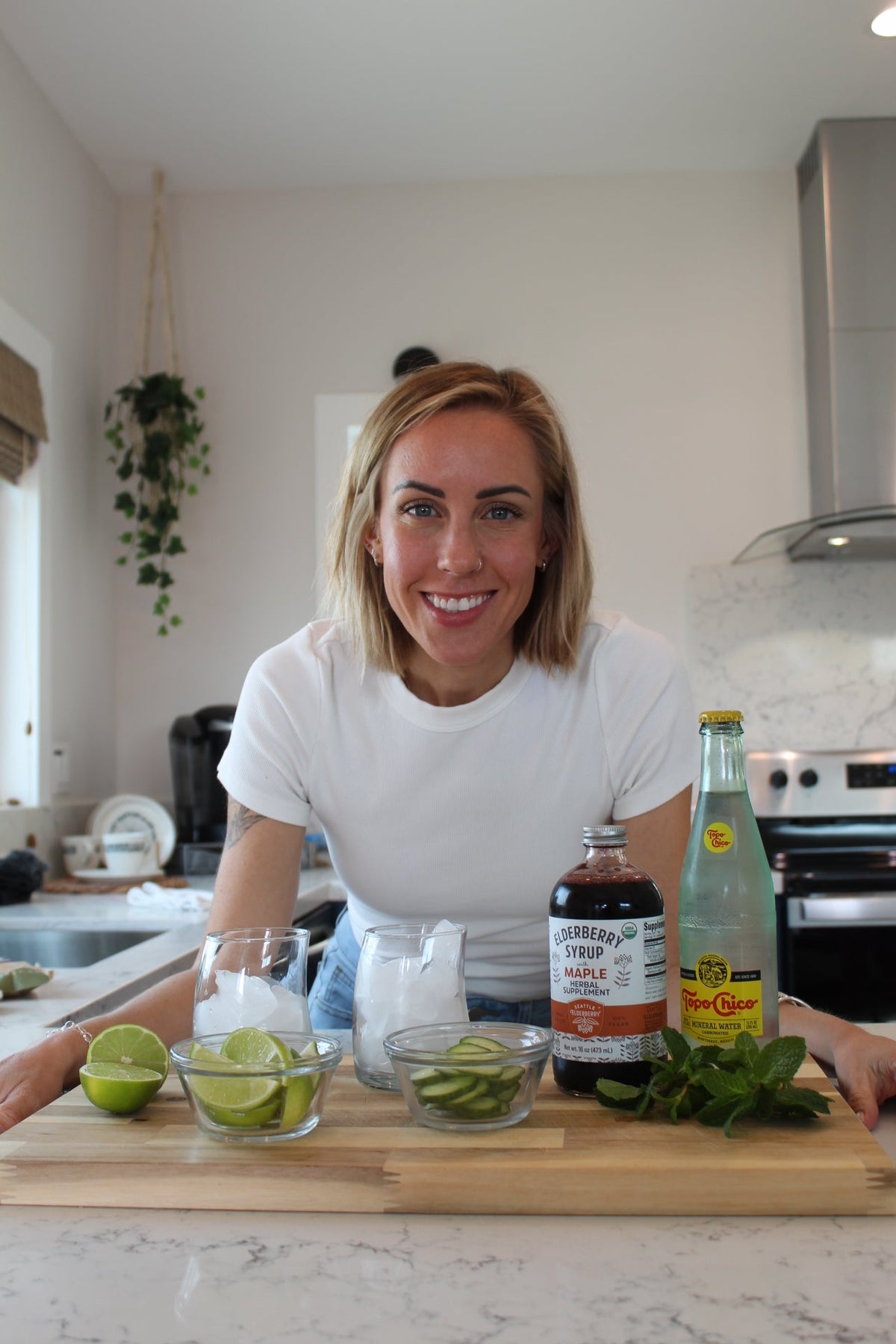Holly with drink ingredients