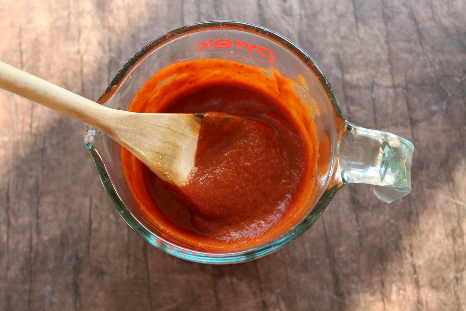 elderberry BBQ sauce in glass