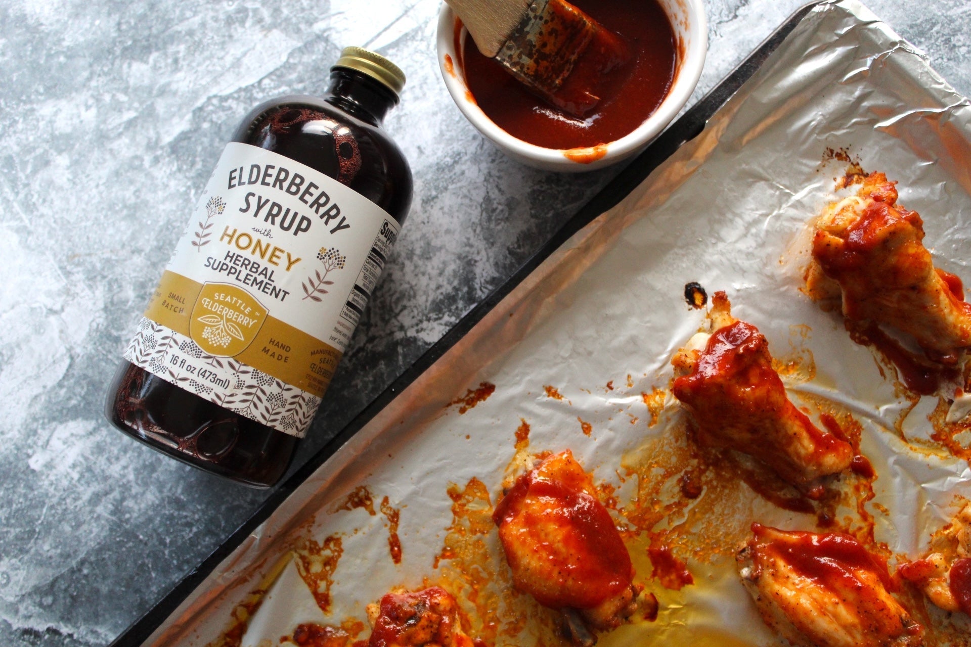 Elderberry BBQ Sauce Chicken Wings