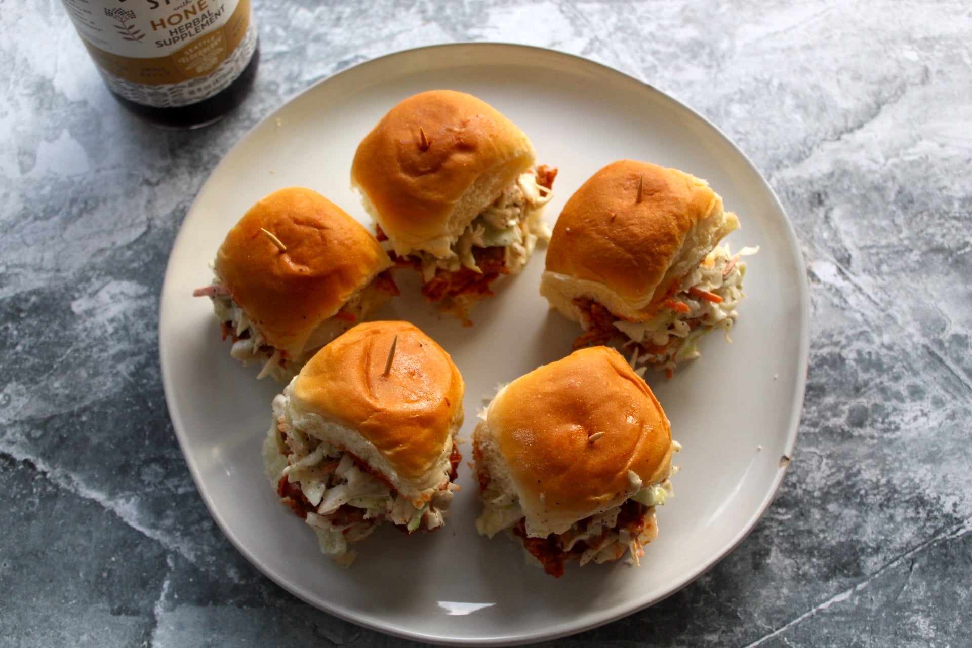 elderberry sliders on a plate