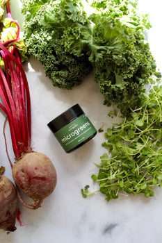 Jar of microgreens powder 