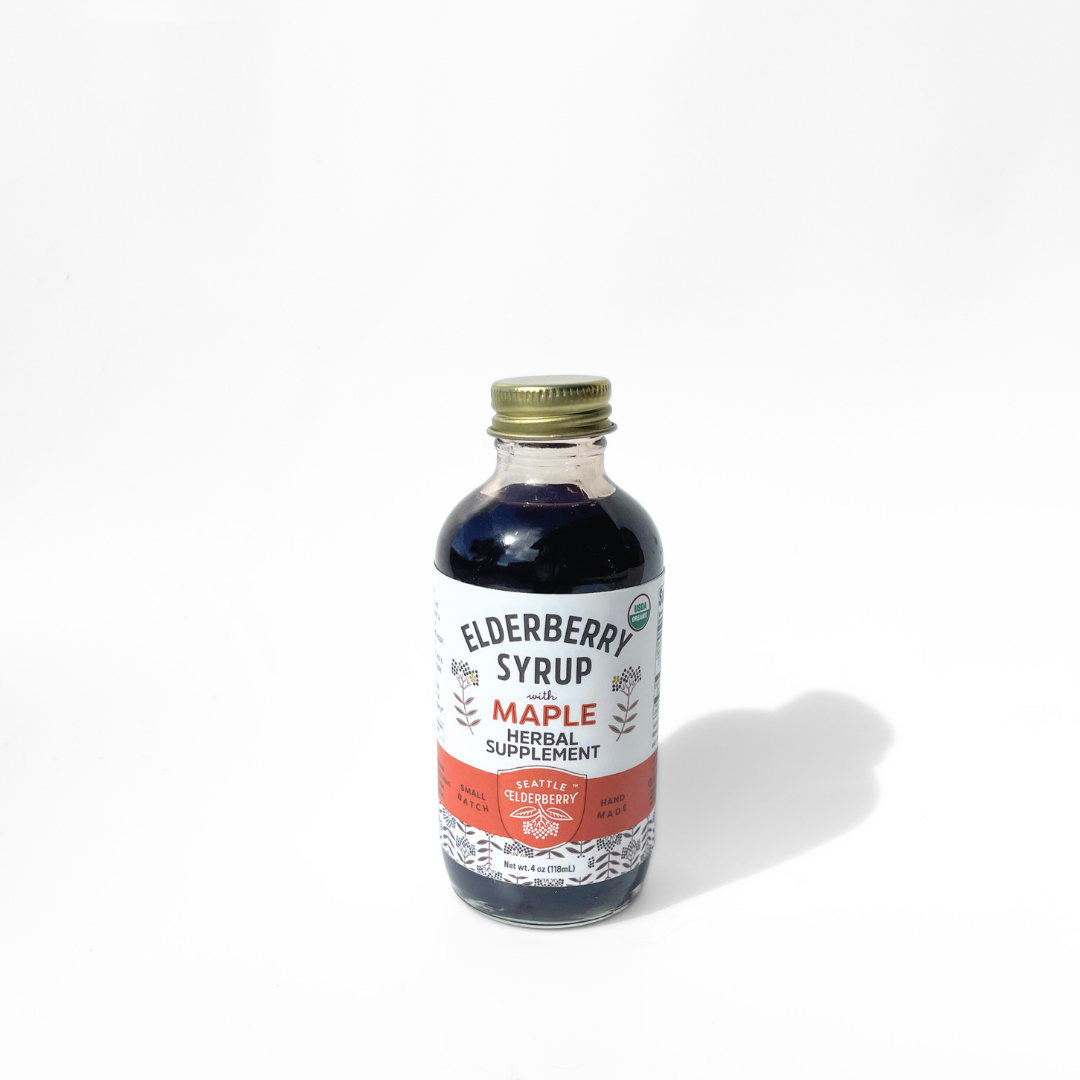 Organic Elderberry Syrup with Maple (no honey) - Seattle Elderberry