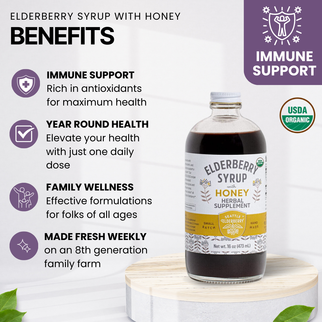 Organic Elderberry Syrup with Honey