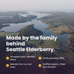 Made by the family behind Seattle Elderberry: Schoppee Farm in Machias, Maine — family land since 1823, beeswax from our own hives, certified organic, ships from the farm.